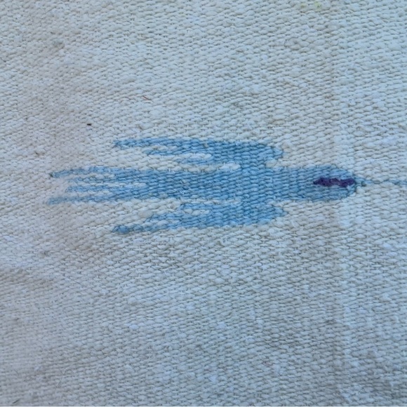 Serape Thunderbird in Flight Woven Blanket Rug Fringe Native American 47.5x80 - Picture 7 of 16